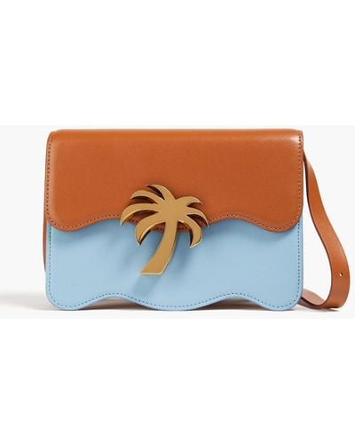 Palm Angels Two-tone Leather Shoulder Bag - Blue