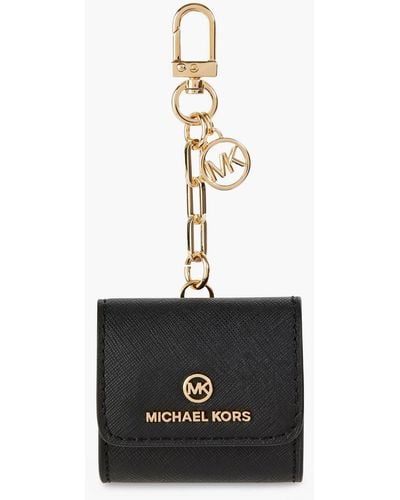 MICHAEL Michael Kors Textured-leather Airpods Case - Black