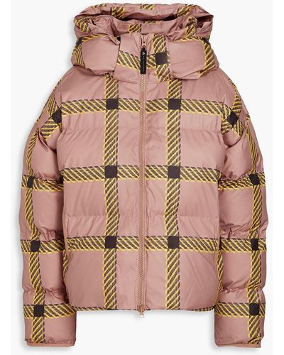 adidas By Stella McCartney Quilted Checked Shell Hooded Jacket - Pink
