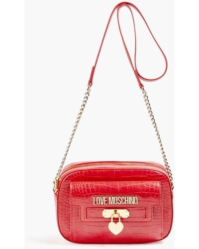 Love Moschino Quilted Faux Leather Tote - Red