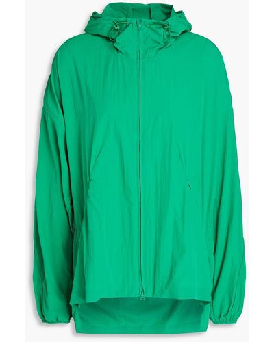 Y-3 Gathered Shell Hooded Jacket - Green