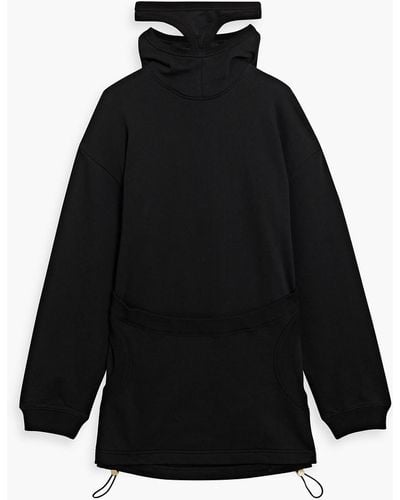 Dion Lee Oversized Layered French Cotton-terry Hoodie - Black