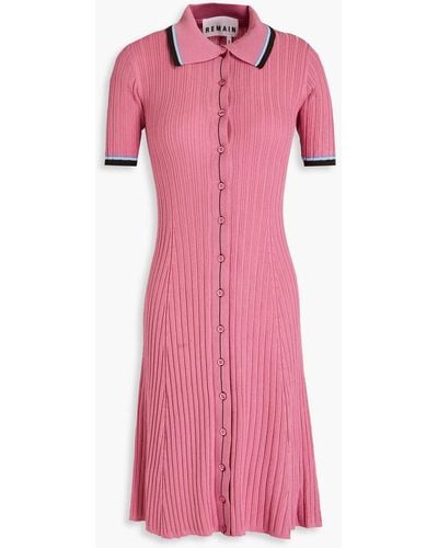 REMAIN Birger Christensen Ribbed-knit Dress - Pink