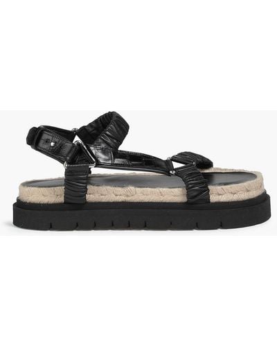 3.1 Phillip Lim Noa Croc-effect And Smooth Leather Platform Slingback Sandals - Black