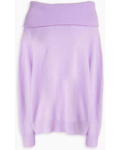arch4 Victoria Off-the-shoulder Cashmere Sweater - Purple