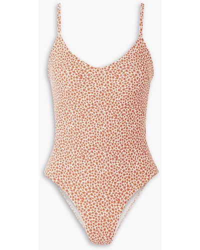 Matteau Scoop Floral-print Swimsuit - Pink