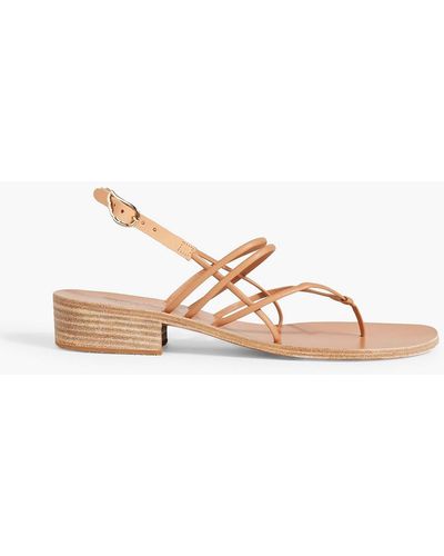 Ancient Greek Sandals Cycladic Leather Slingback Sandals - Natural