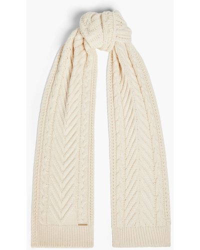 Zimmermann Cable-knit Merino Wool And Cashmere-blend Scarf - White
