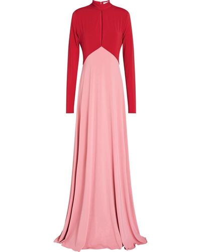 Halston Brin Two-tone Jersey Gown - Pink