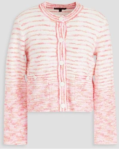 Maje Fil Coupé Cotton-blend Cardigan - Pink