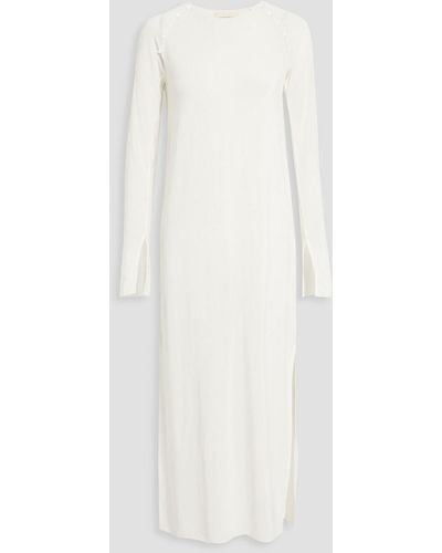 Loulou Studio Alcaria Button-detailed Jersey Midi Dress - White