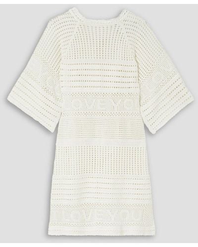 Stella McCartney Crocheted Organic Cotton Mini Dress - Natural