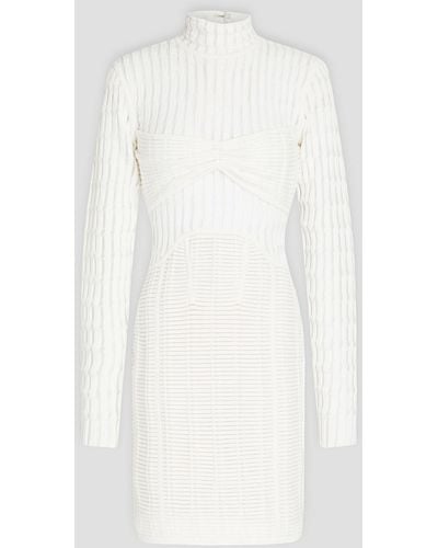 Hervé Léger Burnout Bandage Mini Dress - White