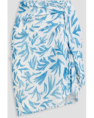 Onia Printed Cotton-voile Pareo - Blue