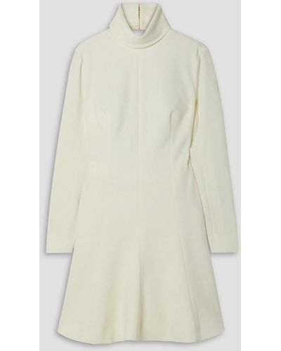 Emilia Wickstead Sharlene Cutout Cloqué Turtleneck Mini Dress - White