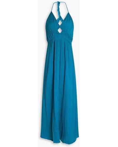 Ba&sh Cutout Cupro-crepon Maxi Dress - Blue