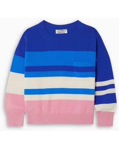 Clements Ribeiro College Striped Cashmere Sweater - Blue