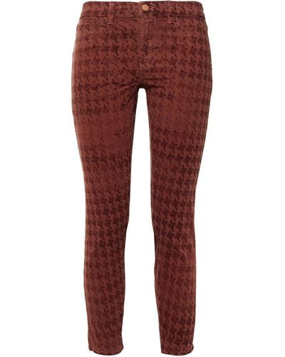 J Brand Syrah Houndstooth Mid-rise Skinny Jeans - Brown