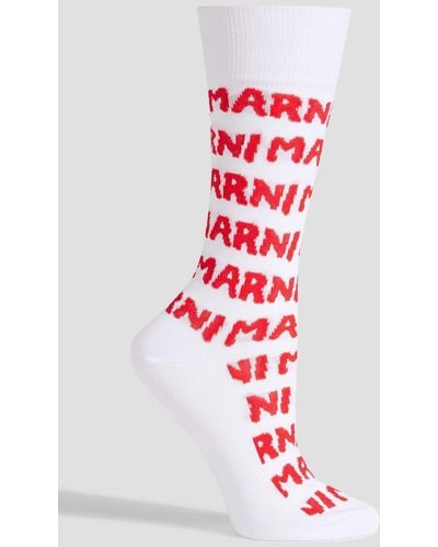 Marni Cotton-blend jacquard socks - Rot