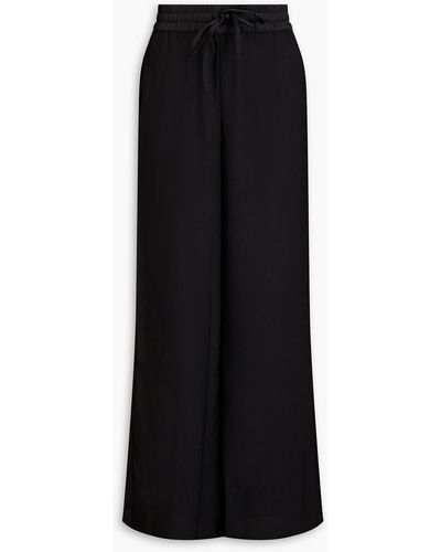 Solid & Striped Satin-trimmed Crepe Track Trousers - Black
