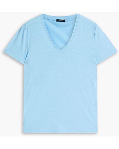JOSEPH T-shirt aus baumwoll-jersey mit flammgarneffekt - Blau