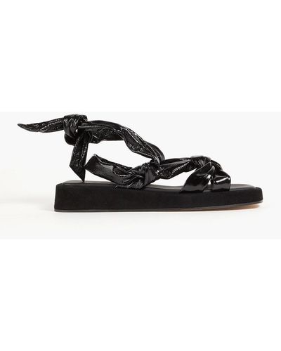IRO Knotted Patent-leather Sandals - Black