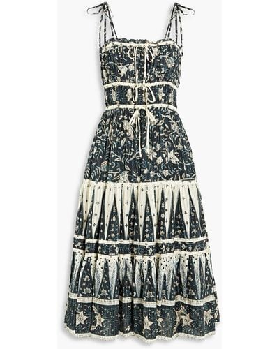 Ulla Johnson Indah Tiered Printed Cotton-blend Voile Dress - White
