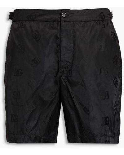 Dolce & Gabbana Mid-length Jacquard Swim Shorts - Black