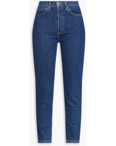 RE/DONE 90s Cropped High-rise Skinny Jeans - Blue