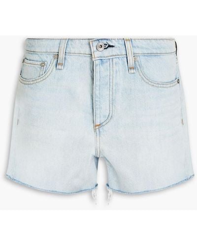 Rag & Bone Dre Frayed Denim Shorts - Blue