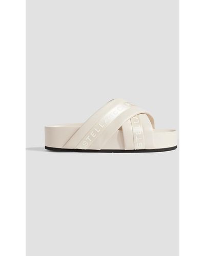 Stella McCartney Vesta Printed Faux Leather Platform Sandals - White