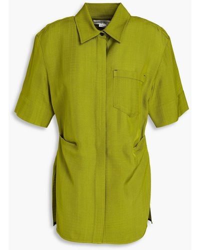 Victoria Beckham Pleated Crepe Shirt - Green