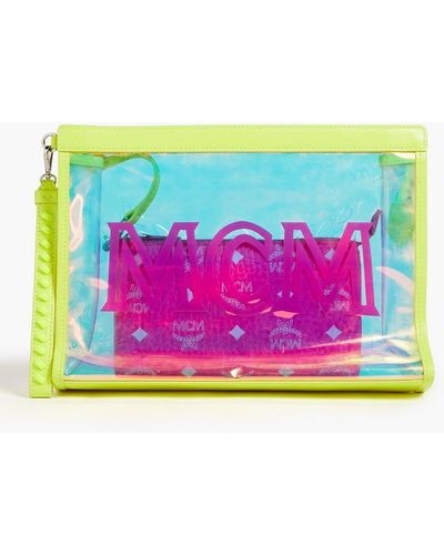 MCM Iridescent Printed Pvc Pouch - Pink