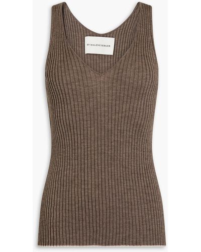 By Malene Birger Ribbed-knit Tank - Brown