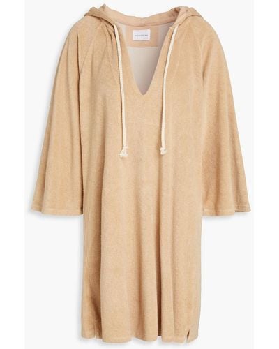 Honorine Vivi Stretch Cotton And Modal-blend Terry Hooded Mini Dress - Natural
