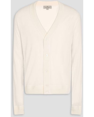Canali Cashmere And Silk-blend Cardigan - White