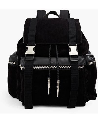 Amiri Leather-trimmed Suede Backpack - Black