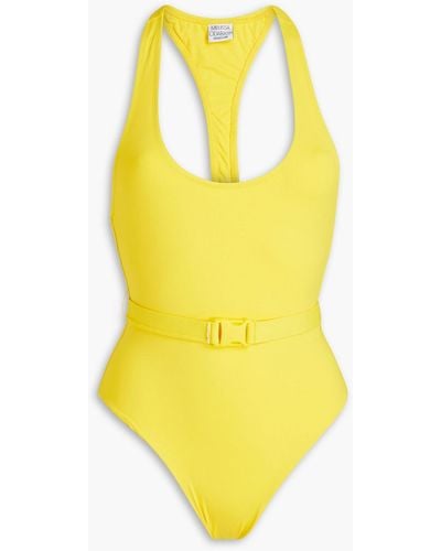 Melissa Odabash Nevis Belted Swimsuit - Yellow