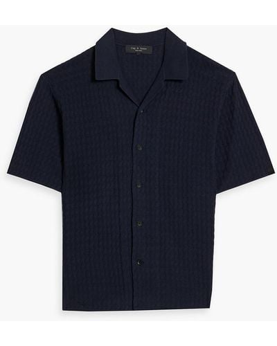Rag & Bone Avery Jacquard-knit Cotton Shirt - Blue