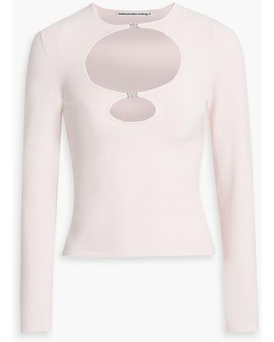 T By Alexander Wang Cutout Stretch-jersey Top - White
