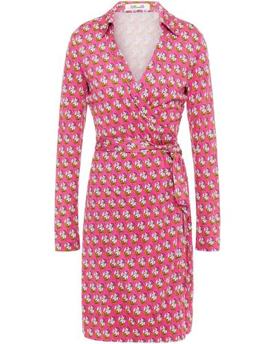 Diane von Furstenberg New Jeanne Two Printed Silk-jersey Wrap Dress - Pink