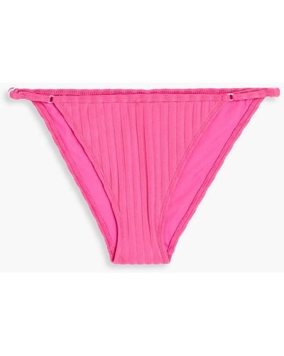 Solid & Striped The lulu tief sitzendes geripptes bikini-höschen aus recyceltem material - Pink