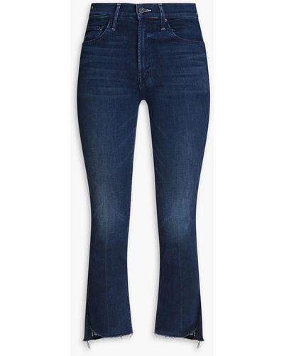 Mother The Insider Cropped Mid-rise Bootcut Jeans - Blue