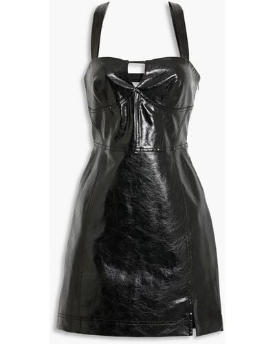 Jonathan Simkhai Cutout Glossed Faux Leather Mini Dress - Black
