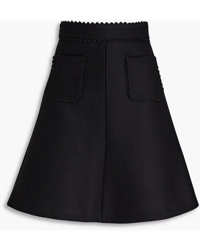 RED Valentino Wool-blend Mini Skirt - Black