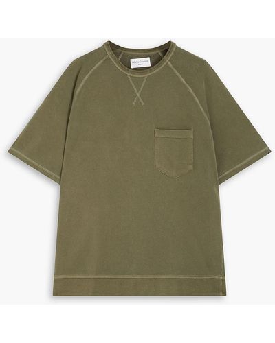 Officine Generale Chris t-shirt aus baumwollfrottee - Grün
