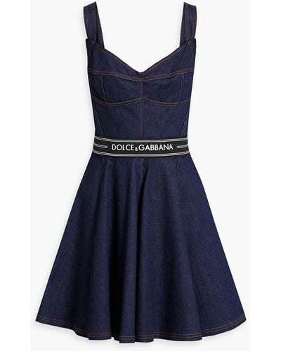 Dolce & Gabbana Ausgestelltes minikleid aus denim - Blau