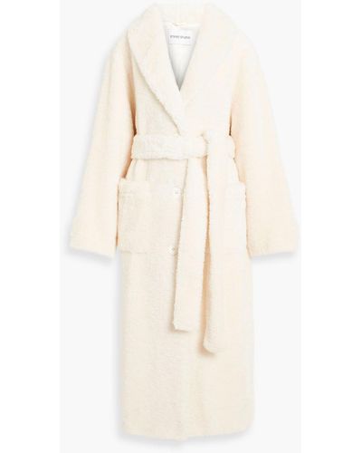 Stand Studio Tinley Belted Faux Fur Coat - Natural