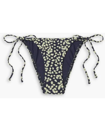 Matteau The String Floral-print Low-rise Bikini Briefs - Blue