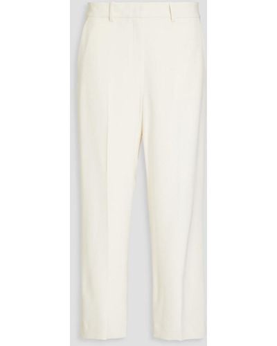 Theory Cropped Crepe Straight-leg Trousers - White